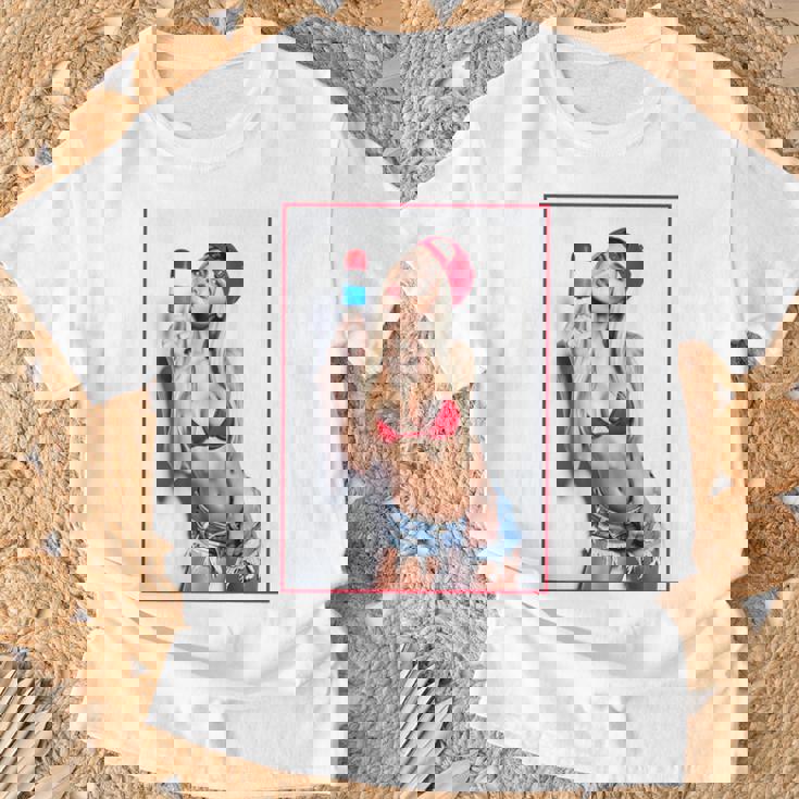 Sexy Girl グラフィックtシャツ セクシーアイスポップピンナップ 3 バックプリント Tシャツ 高齢者への贈り物