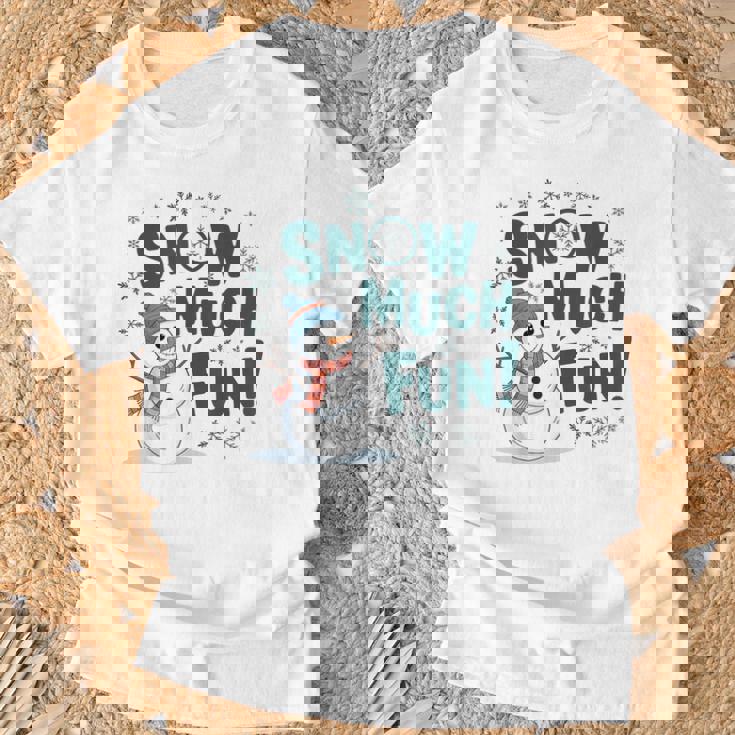 Snow Much Fun 冬 雪だるま おもしろい クリスマス キッズ レディース メンズ Tシャツ 高齢者への贈り物