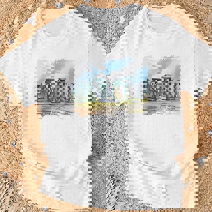 Stonehenge イギリス土産 ストーンヘンジ。 長袖tシャツ Tシャツ 高齢者への贈り物