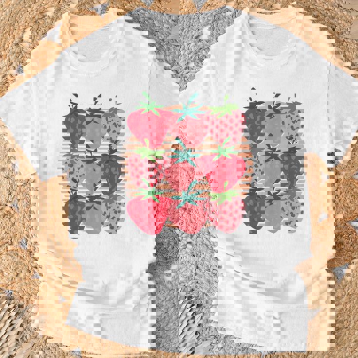 Strawberries Red Berriesummer Fruit Retrotrawberry T-Shirt Geschenke für alte Männer
