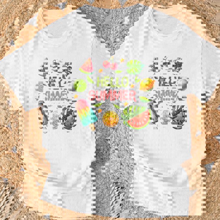 Summeribes ビーチバケーション ハローサマー トロピカル 楽しいデザイン Tシャツ 高齢者への贈り物