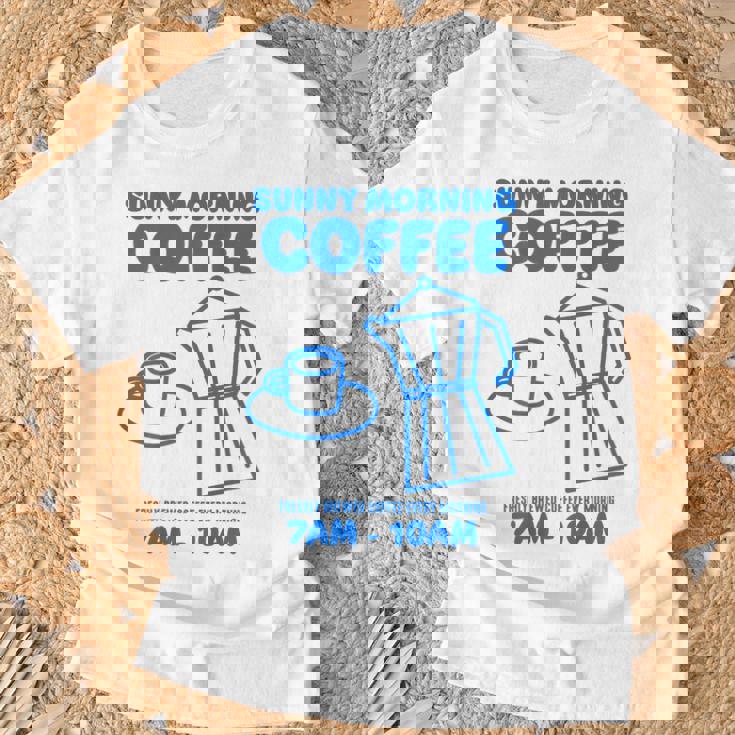 Sunny Morning Coffee Xundayun Delicious Coffee バックプリント Tシャツ 高齢者への贈り物