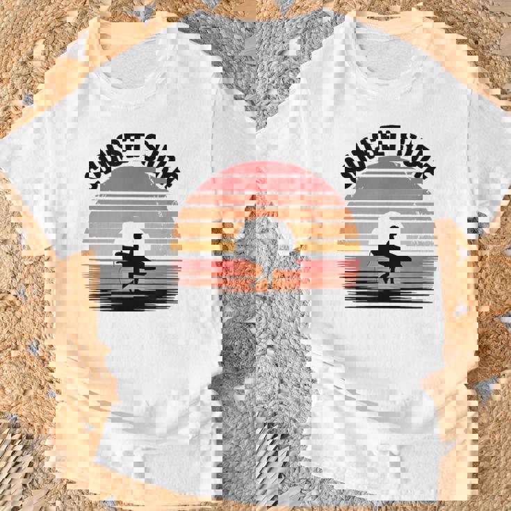 Sunseturf サーフボード ビンテージサーフィン サーファー用 Tシャツ 高齢者への贈り物