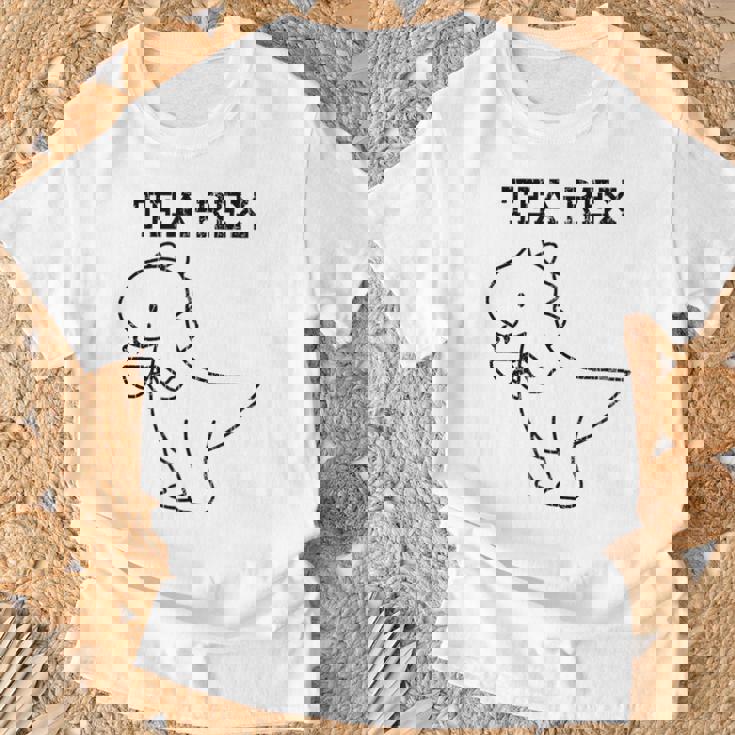 Tea-Rex おもしろドリンクグラフィック Tシャツ 高齢者への贈り物