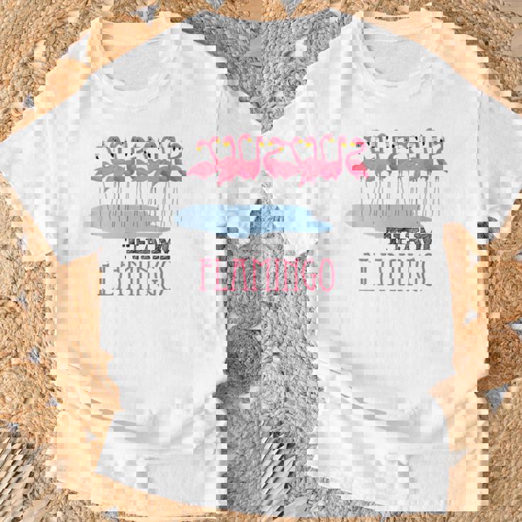 Team Flamingo キュート フラミンゴシャツ 素晴らしい夏用シャツ Tシャツ 高齢者への贈り物