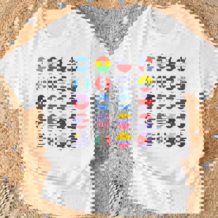 Todas Banderas Latinoamericanas Países Banderas Latinoamerica Camiseta unisex Regalos para ancianos