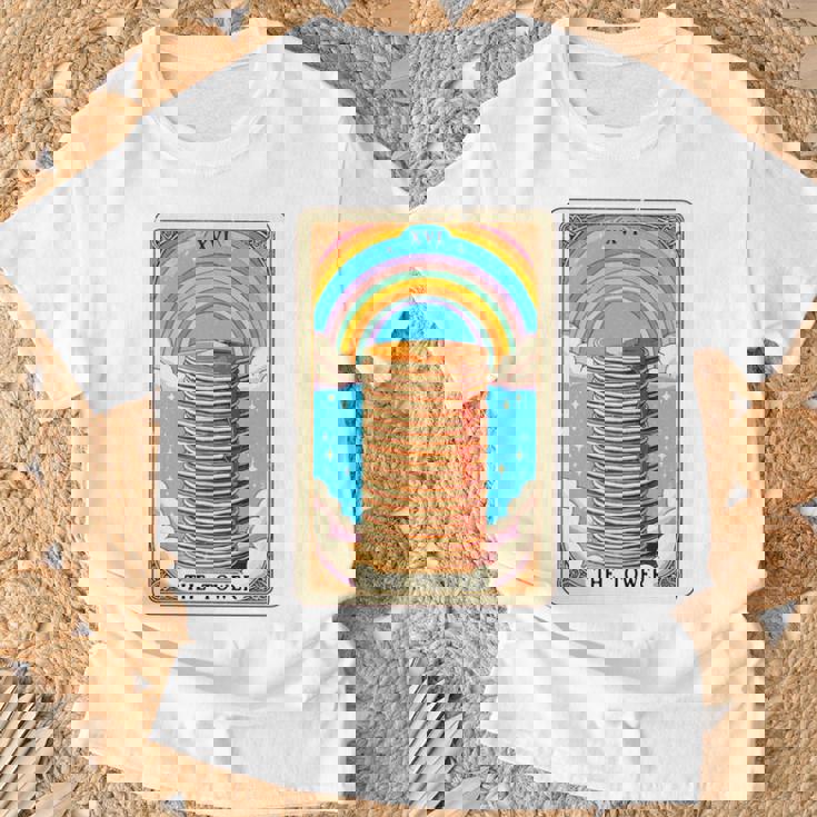 The Tower タロットカード パンケーキタワー 朝食愛好家 長袖tシャツ Tシャツ 高齢者への贈り物