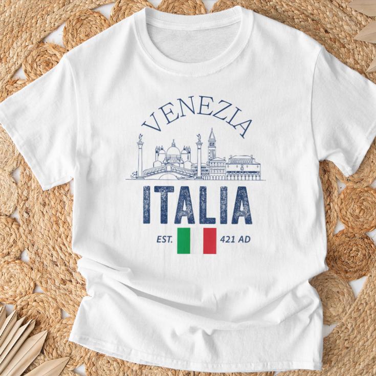 Venezia Italiaouvenirenecia Italia Bandera Recordatorio Hombres Es Camiseta unisex Regalos para ancianos