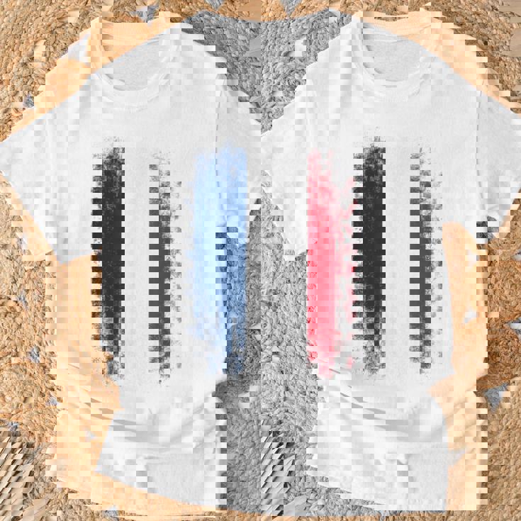 Vintage France Distressed Flag Illustration Graphic s Tシャツ 高齢者への贈り物