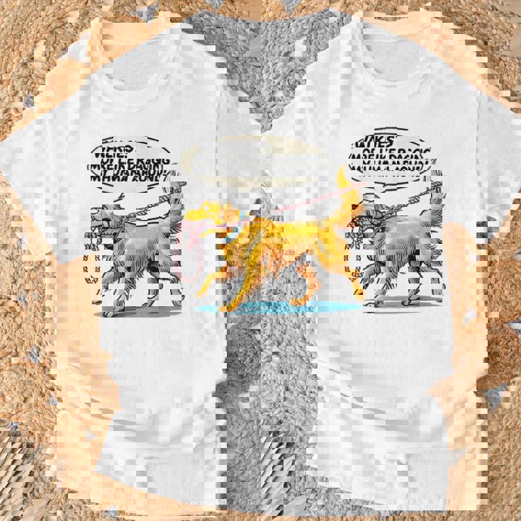 Walkies 犬の散歩 ゴールデンレトリバー 面白い犬好きデザイン Tシャツ 高齢者への贈り物