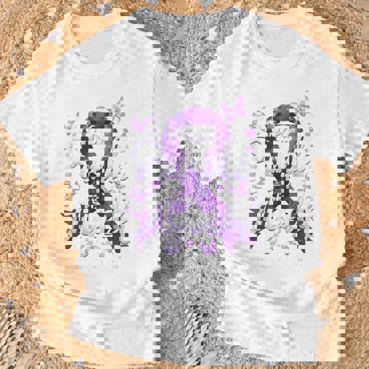 I Wear Purple For Myself Support Lupus Awareness Day Ribbon T-Shirt Gifts for Old Men
