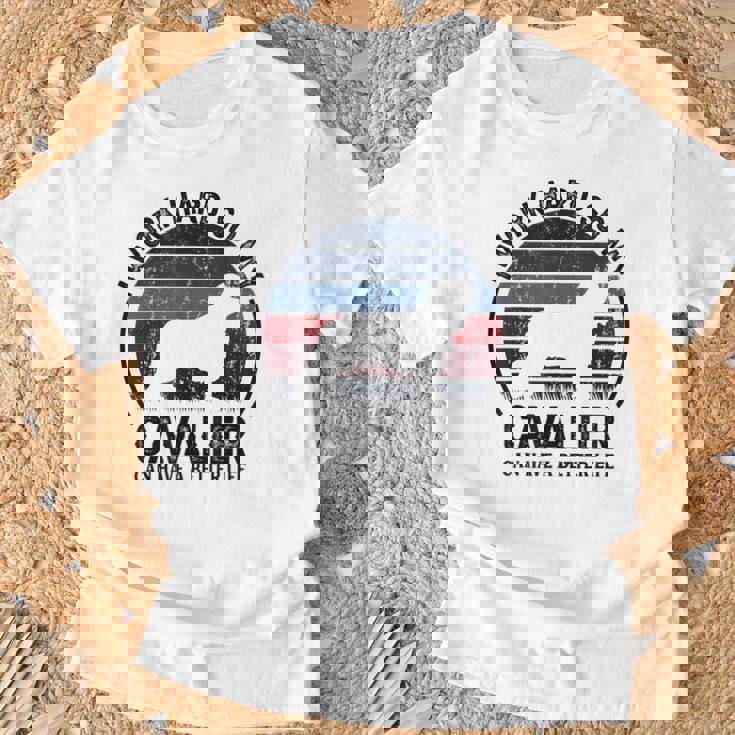 Work Hardo Dog Have Life 面白いレトロキャバリア Tシャツ 高齢者への贈り物