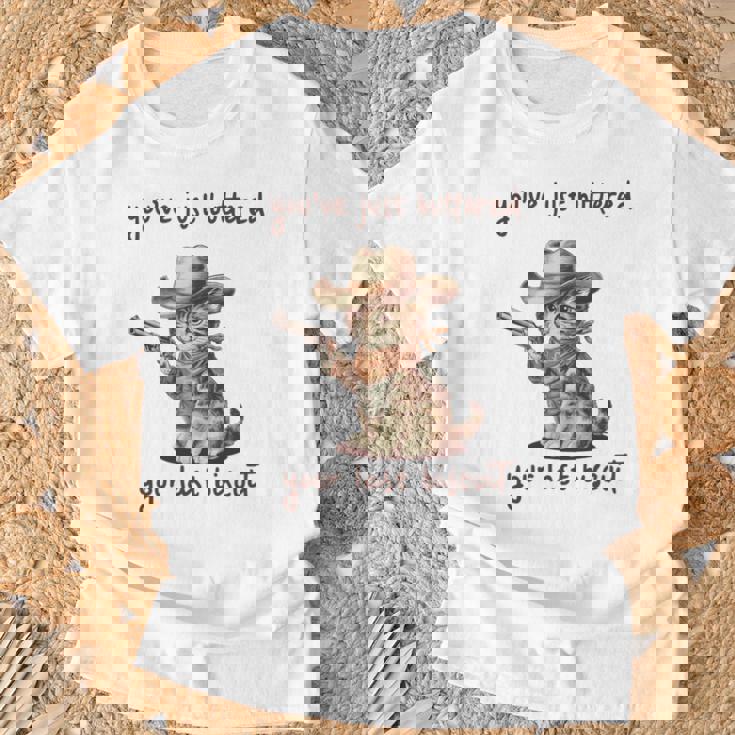 You 'Ve Just Buttered Your Last Biscuit Meow Cowboy Cat Meme 長袖tシャツ Tシャツ 高齢者への贈り物