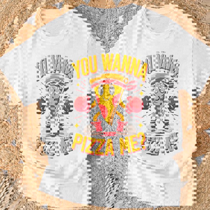 You Wanna Pizza Me 面白い ファイター ピザ愛好家 ファーストフード しゃれ 長袖tシャツ Tシャツ 高齢者への贈り物