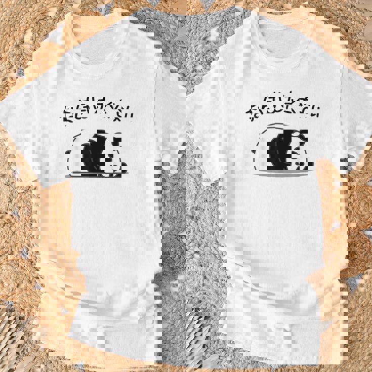 【なんもしたくない】パンダ おもしろ 面白い熊 可愛い ユーモア ギャグ ネタ ウケ狙い 笑える だらだら キャラクター Tシャツ 高齢者への贈り物