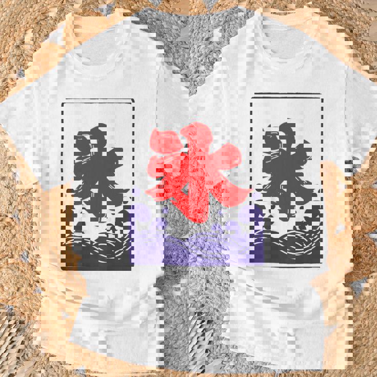 【バックプリント・背中側】氷 のれん 夏（氷屋 かき氷）お祭り 露店 夜店 漢字 文字 昭和レトロ 和柄 イラスト Tシャツ 高齢者への贈り物