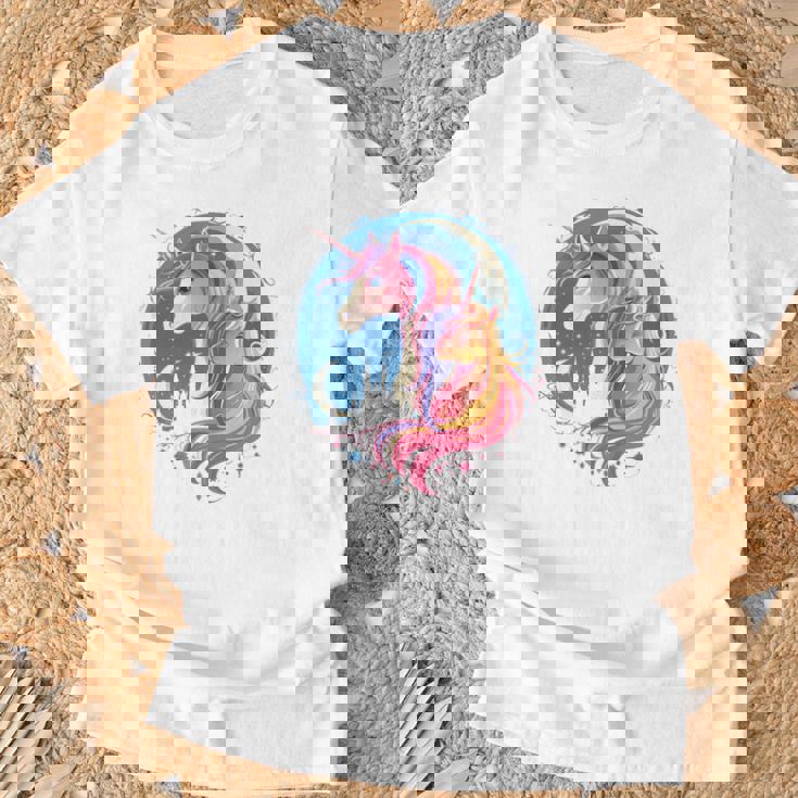 お揃いのママと娘 ユニコーン ナイトシャツ 母の日 長袖tシャツ Tシャツ 高齢者への贈り物