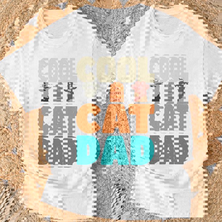 かっこいい猫お父さん面白い猫好きの男性 長袖tシャツ Tシャツ 高齢者への贈り物