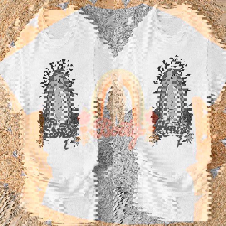 かわいいお尻 面白い ハロウィン ゴースト レトロ ヴィンテージ スタイル Tシャツ 高齢者への贈り物