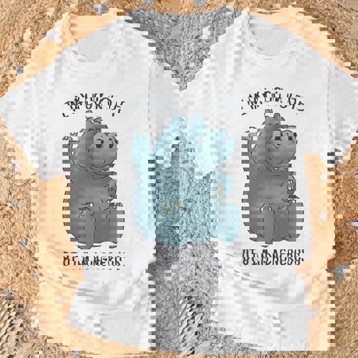 かわいいグレーカバ Tシャツ 高齢者への贈り物