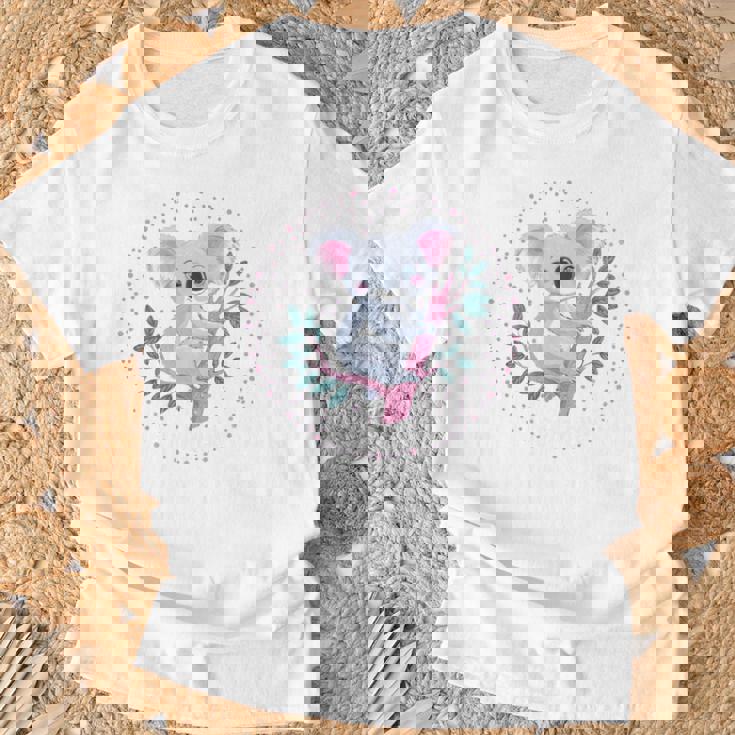 かわいいコアラガール おもしろコアラ 長袖tシャツ Tシャツ 高齢者への贈り物