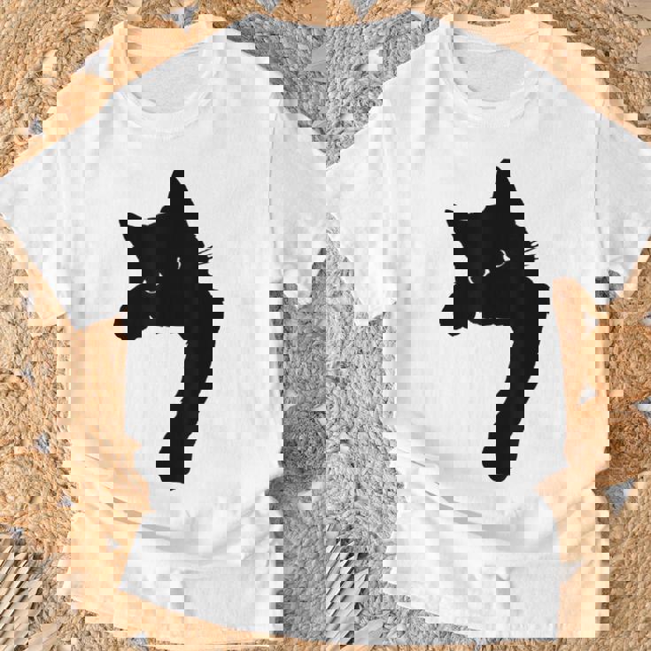 かわいい黒猫tシャツ ユニセックス Tシャツ 高齢者への贈り物