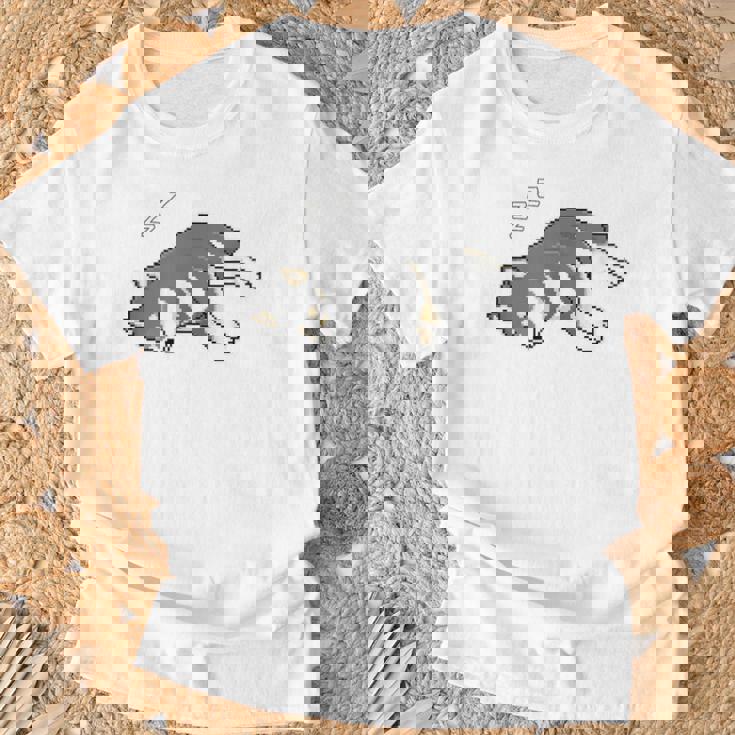 すやすや眠る黒柴 柴犬のドット絵 Tシャツ 高齢者への贈り物