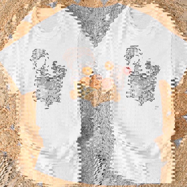 ねこぺん日和 ドーナツたくさん Tシャツ 高齢者への贈り物