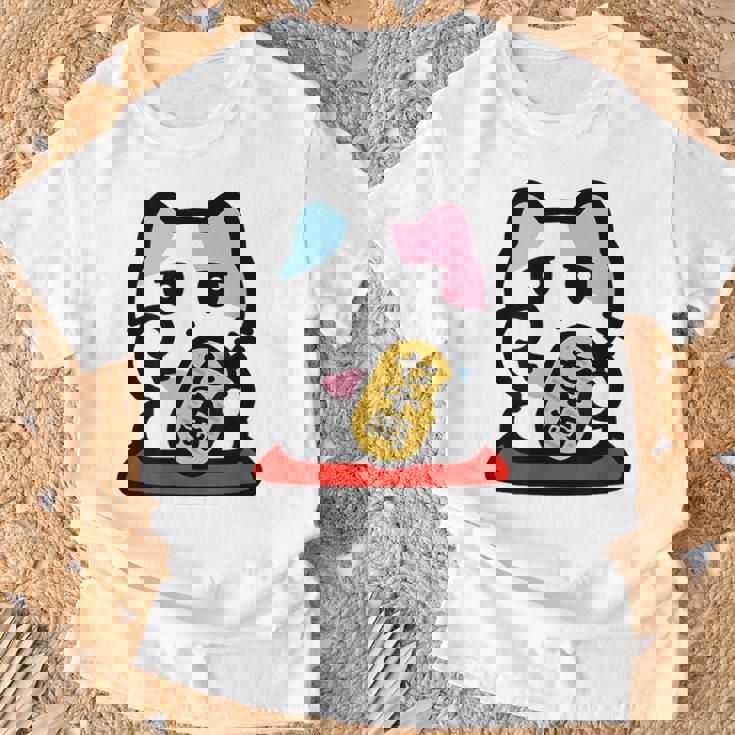 びーえするるる【Bsテレ東公式】まねきねこイラストtシャツ（ホワイト） Tシャツ 高齢者への贈り物