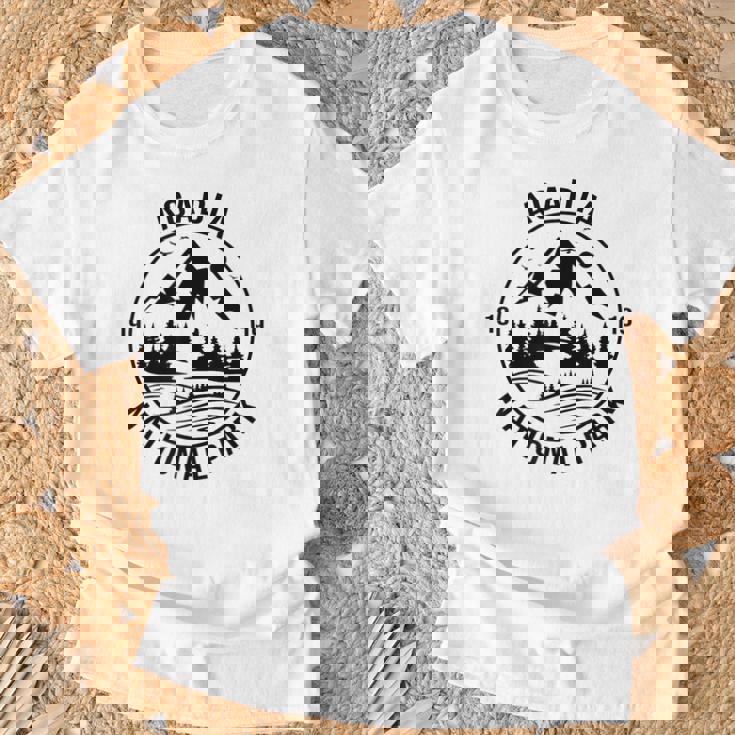 アカディア国立公園 メイン州 山 自然 ハイキング ヴィンテージ Tシャツ 高齢者への贈り物