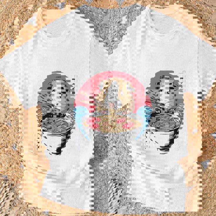 アニメ モルモット 漫画 カワイイ ねこ 日本のラーメン モルモット 長袖tシャツ Tシャツ 高齢者への贈り物