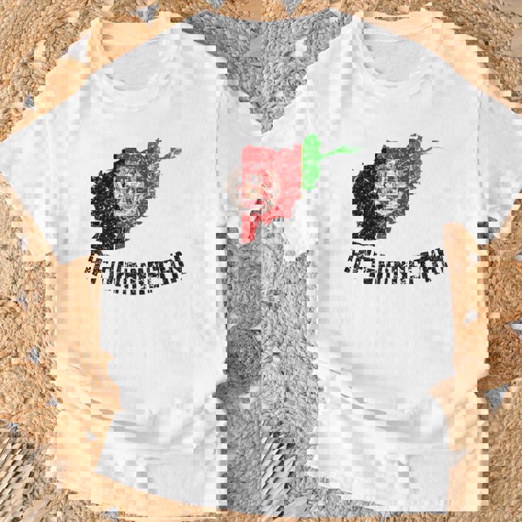 アフガニスタンの国旗 アンティーク調 男性 女性 キッズ アフガニスタン Tシャツ 高齢者への贈り物