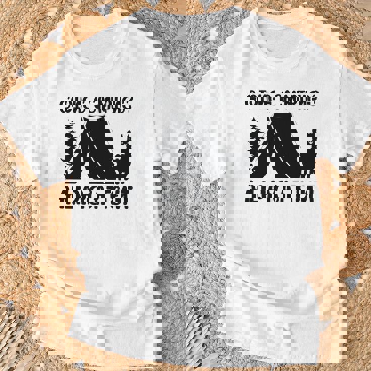 アルパカ キャンプ 恋人 テント キャンパー 行楽 キャンプ アルパカ 長袖tシャツ Tシャツ 高齢者への贈り物