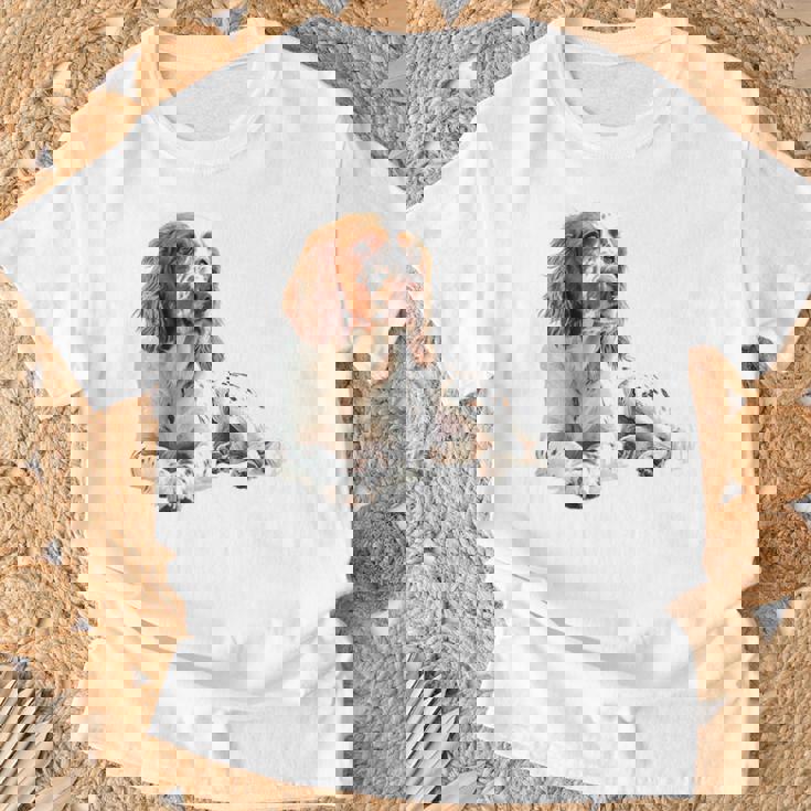 イングリッシュセッター 犬 モチーフ ペット アートワーク イングリッシュセッター Tシャツ 高齢者への贈り物