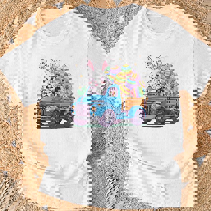 イースタートラッカー-面白いイースターバニーボーイズイースターネストトラック 長袖tシャツ Tシャツ 高齢者への贈り物