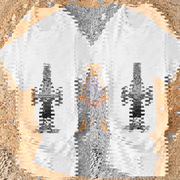 ウェイトリフティング 筋トレ バーベル やる気がないなら家に帰れ トラ 虎 Tシャツ 高齢者への贈り物