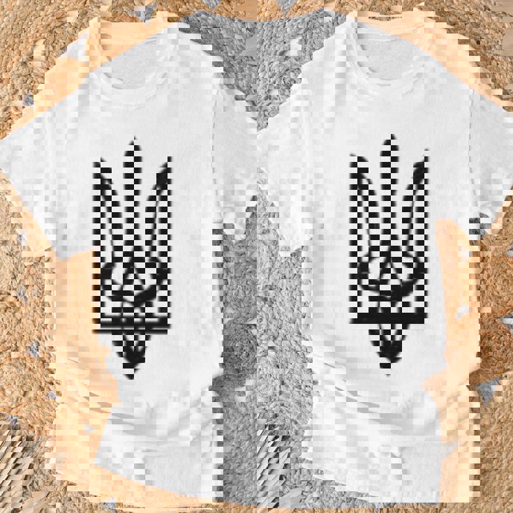 ウクライナトライデントシンボル ウクライナトライズブ 長袖tシャツ Tシャツ 高齢者への贈り物