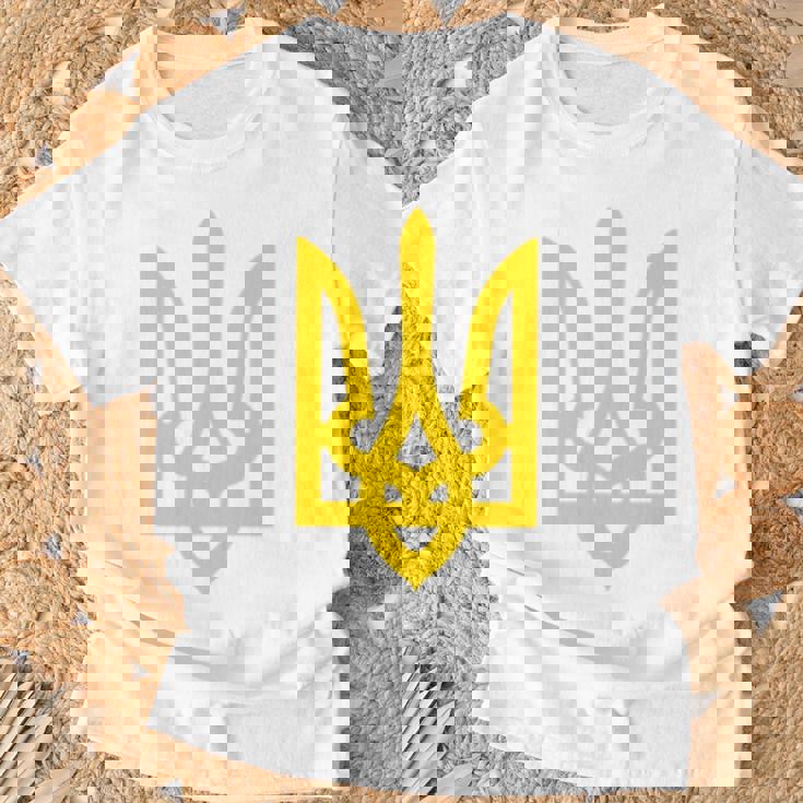 ウクライナ大統領 ヴォロディミル・ゼレンスキー ウクライナ・トライデント 長袖tシャツ Tシャツ 高齢者への贈り物