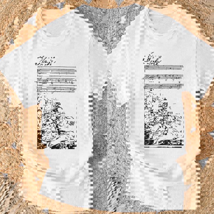 エルケーニッヒ・ゲーテの詩シューベルトの歌 Tシャツ 高齢者への贈り物