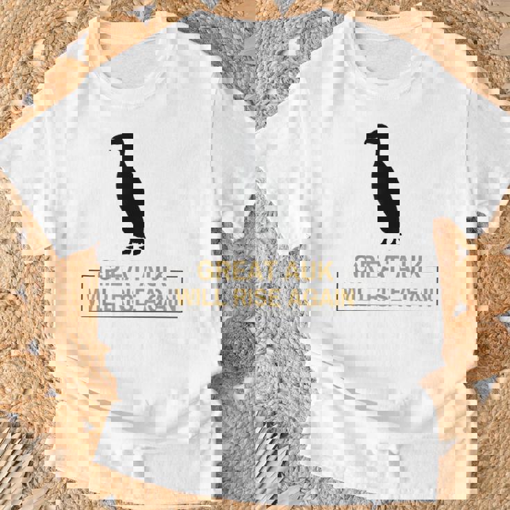 オオウミガラスは再び復活する 絶滅した飛べない鳥ペンギン Tシャツ 高齢者への贈り物