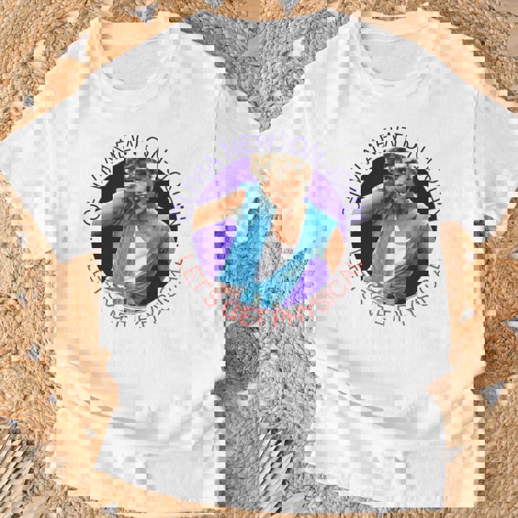 オリビア・ニュートンジョン レッツ・ゲット フィジカルサークル 写真 Tシャツ 高齢者への贈り物