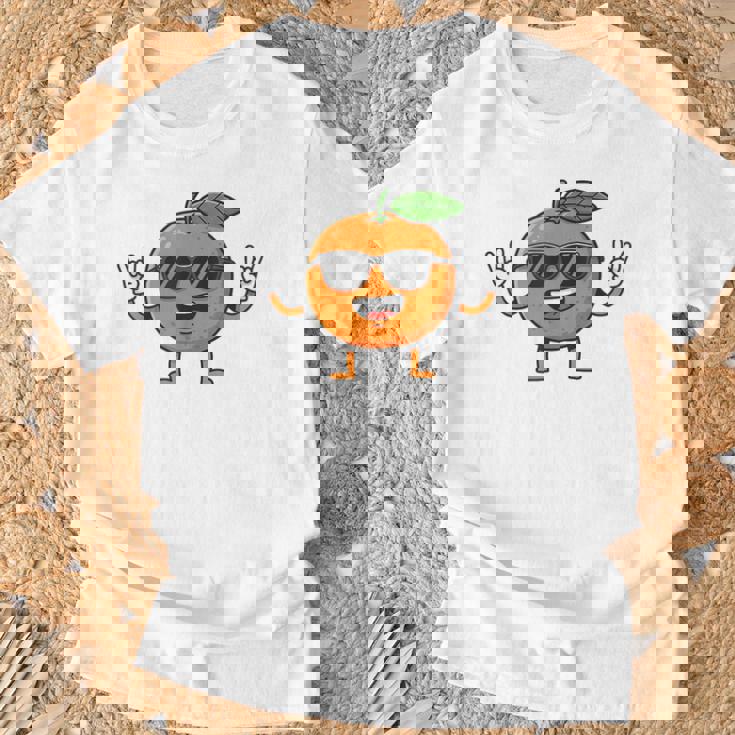 オレンジ 面白い 人間 クール シェード 腕 脚 夏 太陽 Tシャツ 高齢者への贈り物