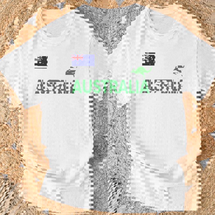 オーストラリア 国旗 カンガルー サッカー ラグビー フットボール 水泳 応援 Tシャツ 高齢者への贈り物