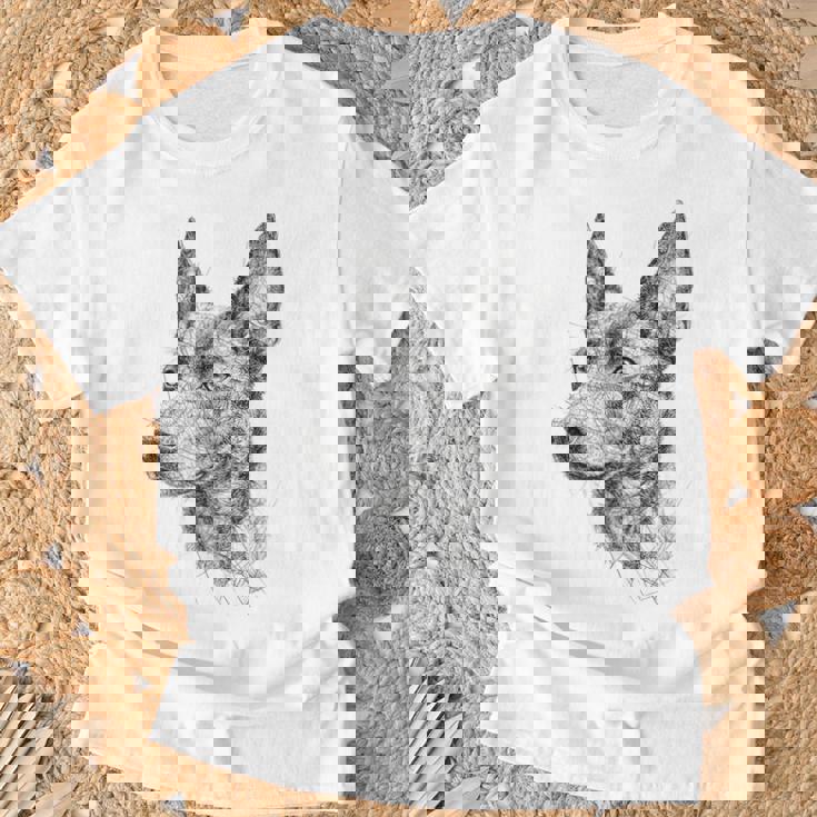 オーストラリアンケルピー 犬 モチーフ ペット アートワーク オーストラリアンケルピー Tシャツ 高齢者への贈り物