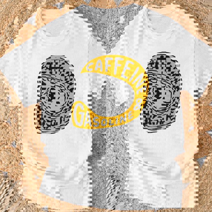 カフェインとガソリン Tシャツ 高齢者への贈り物