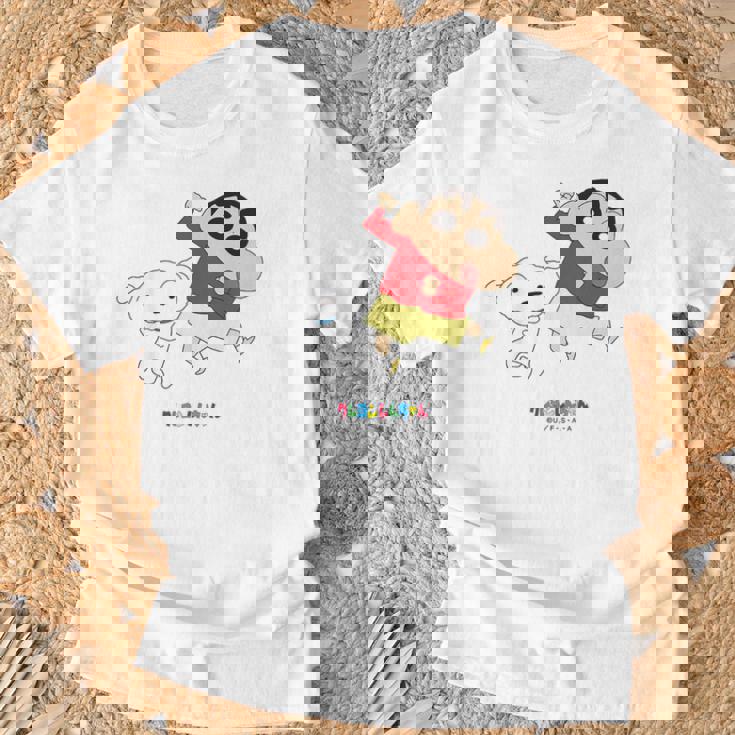 キッズ クレヨンしんちゃん 踊る！しんちゃんとシロ Tシャツ 高齢者への贈り物