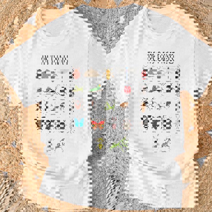 キッズ 昆虫の種類バグ識別科学 Tシャツ 高齢者への贈り物