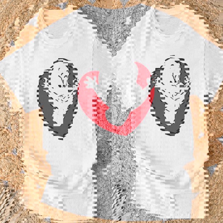 キャスパー・ザ・フレンドリー・ゴースト バレンタインデーのフロント&バック Tシャツ 高齢者への贈り物