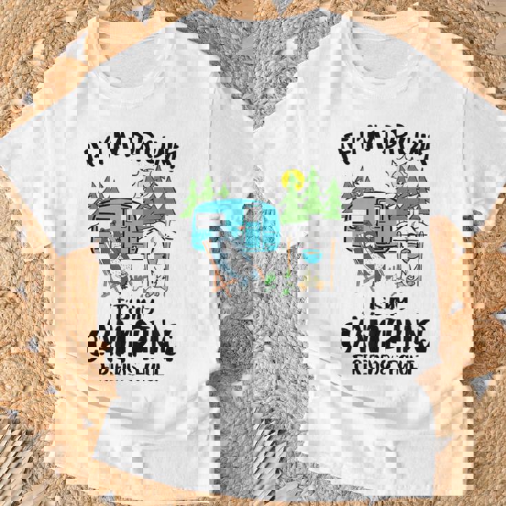 キャンプ 楽しい キャンピング 面白い キャンプファイヤー キャンピングカー 旅 Tシャツ 高齢者への贈り物