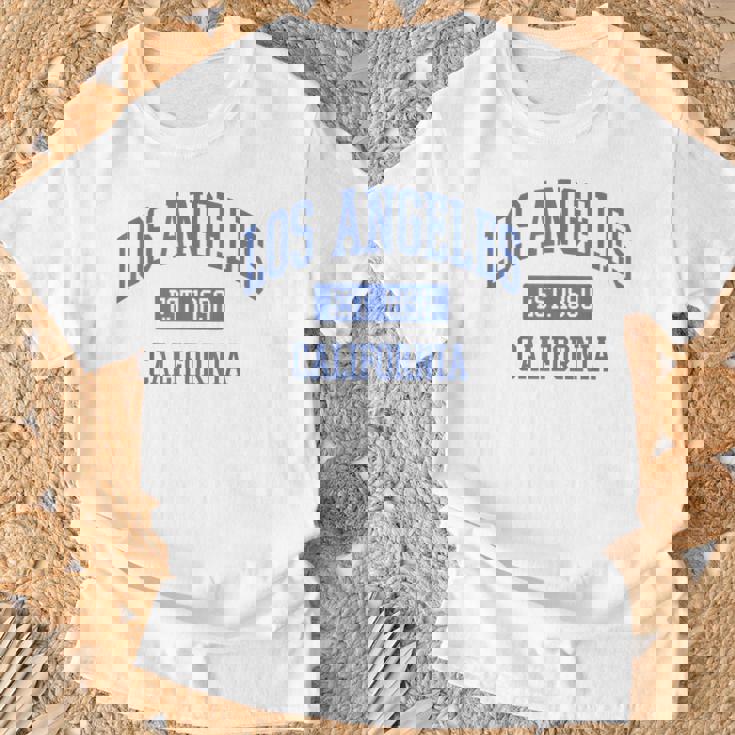 クラシック ロサンゼルス カリフォルニアブルー Tシャツ 高齢者への贈り物